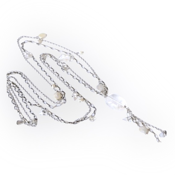 Silpada Vintage RARE Sterling Silver
Crystal Pearl Long Tassel Necklace - Picture 4 of 10